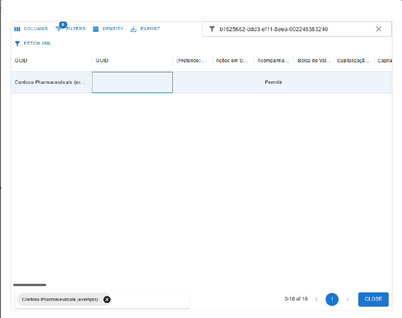 Pesquisa de registro lookup por ID
